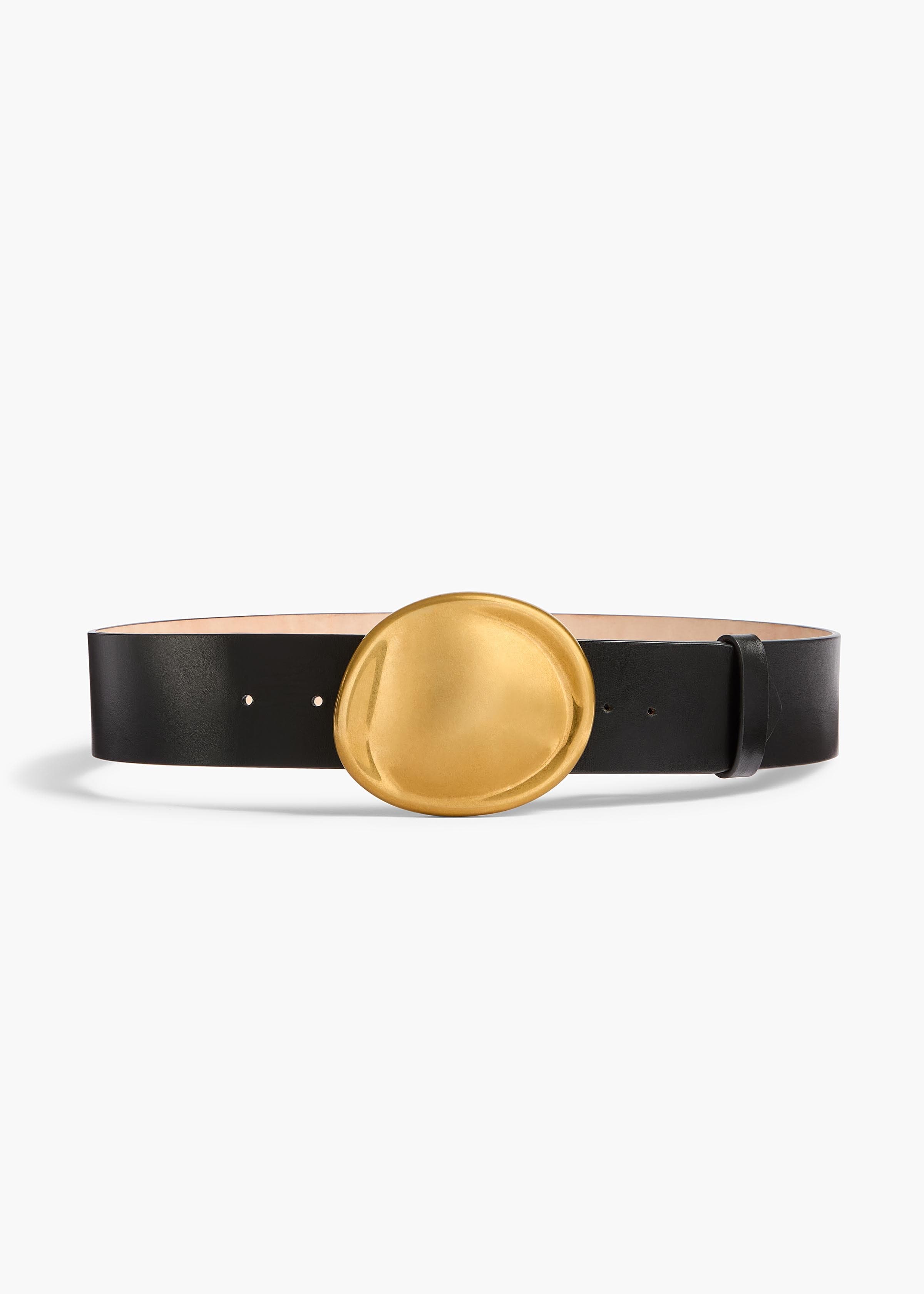 Keefe Belt in Black Leather with Gold