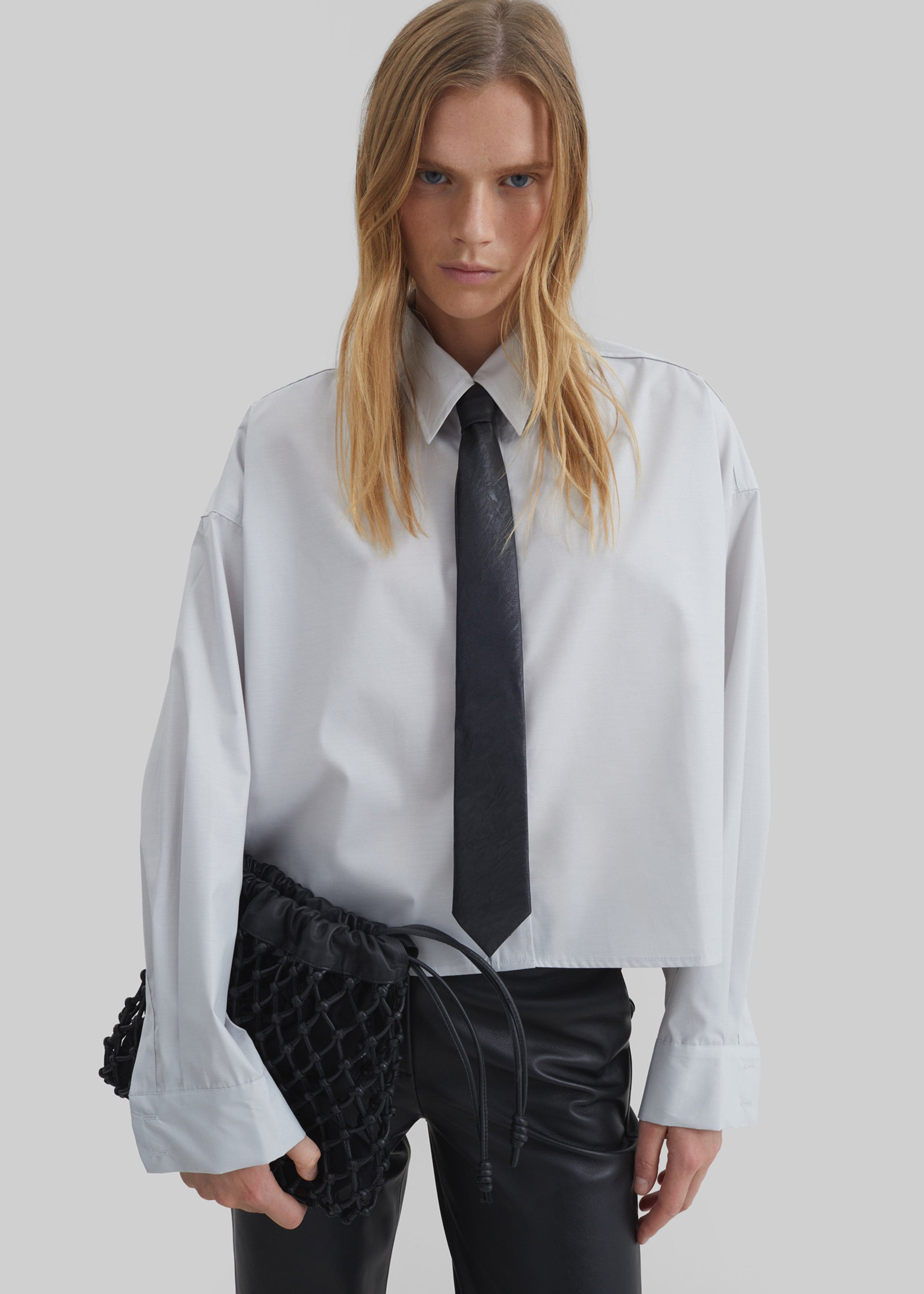 Arlen Cotton Boxy Shirt - Slate Grey