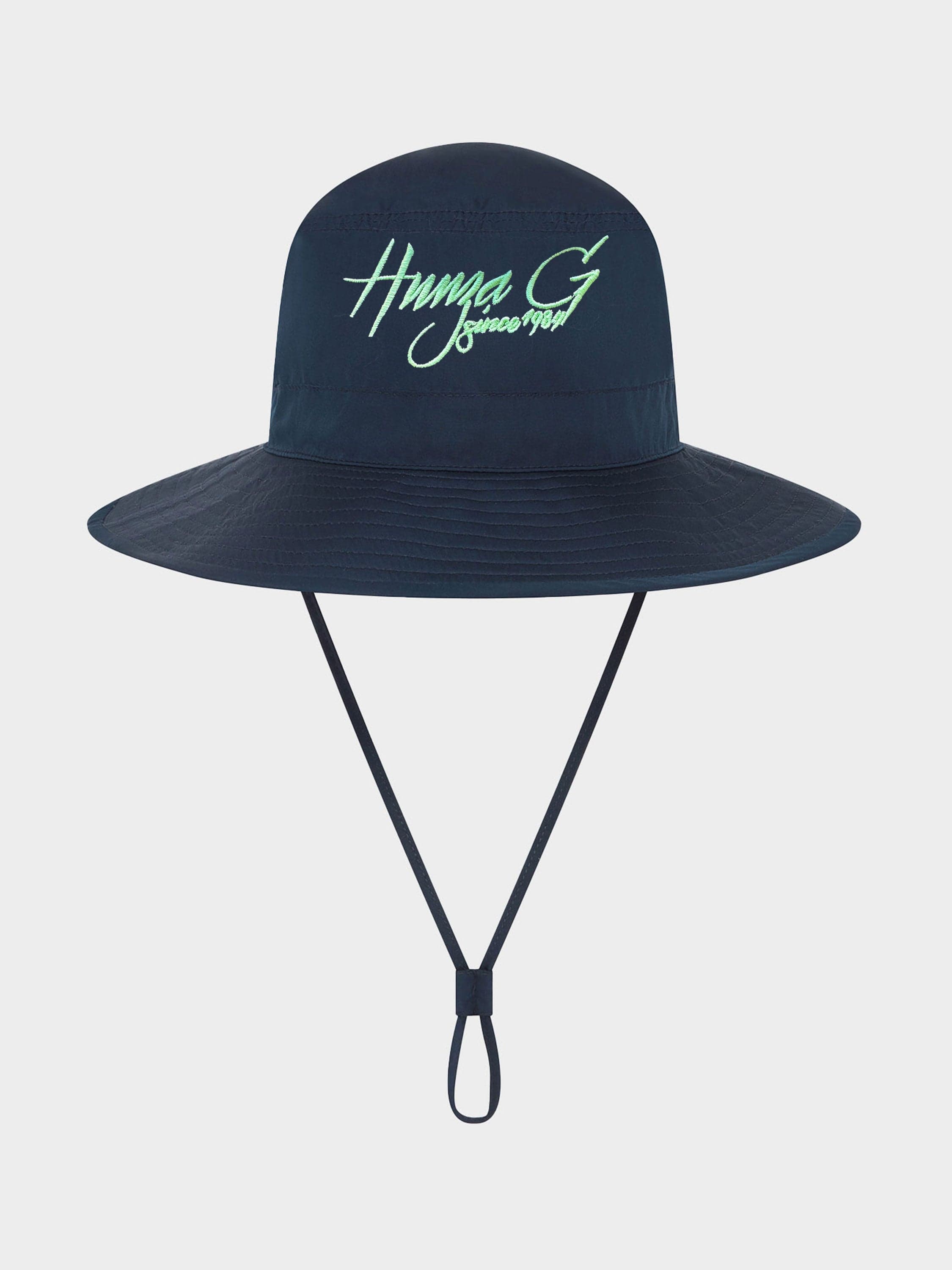 Hunza G Logo Hat - Navy/Lime - Navy/Lime