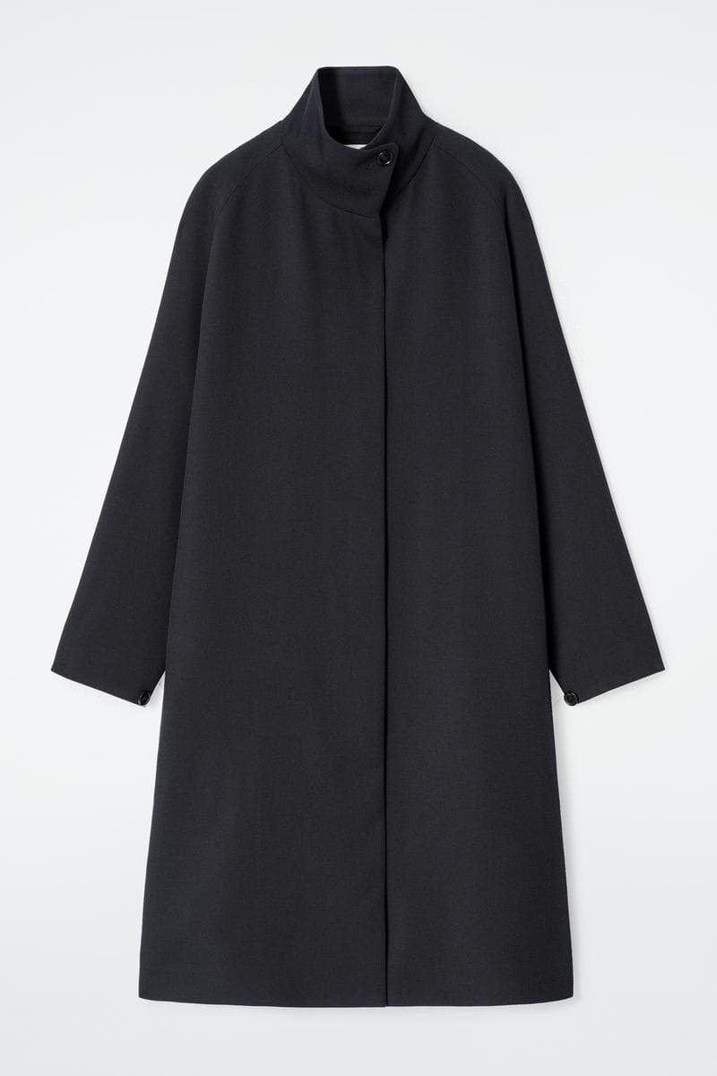 Trapeze Wool-Blend Long Coat