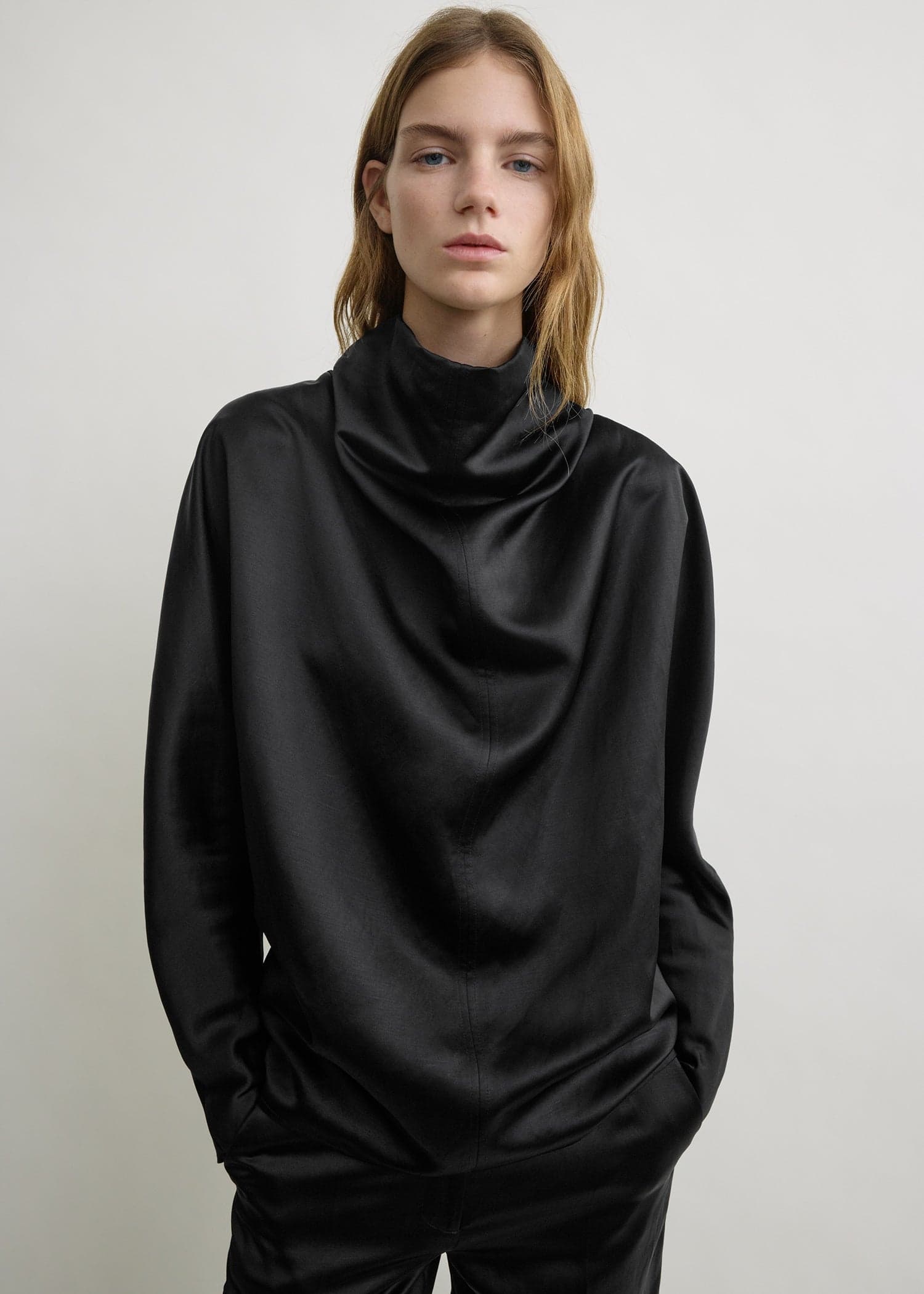 Cowl neck blouse black