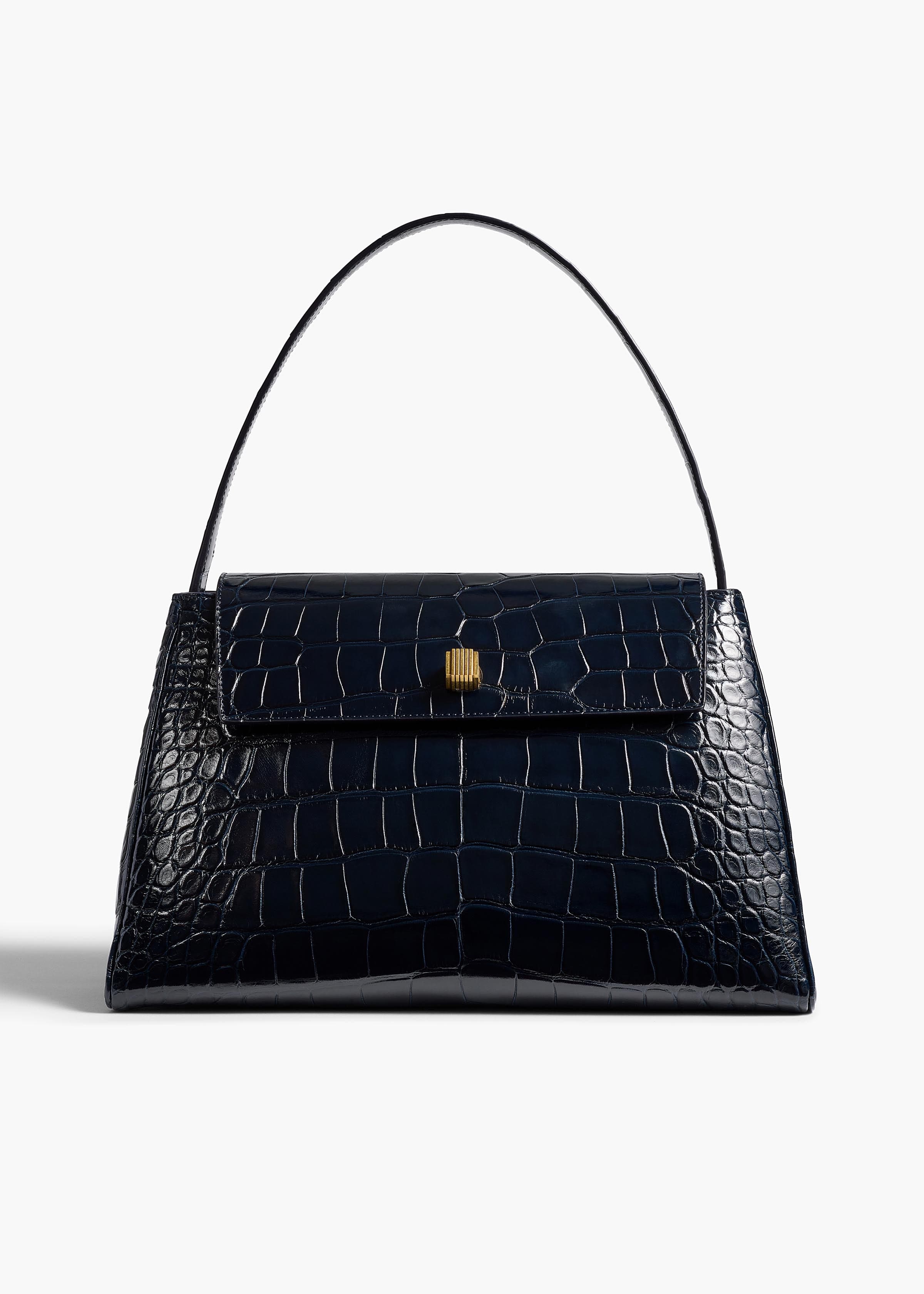 Audrey Top Handle Bag in Midnight Alligator