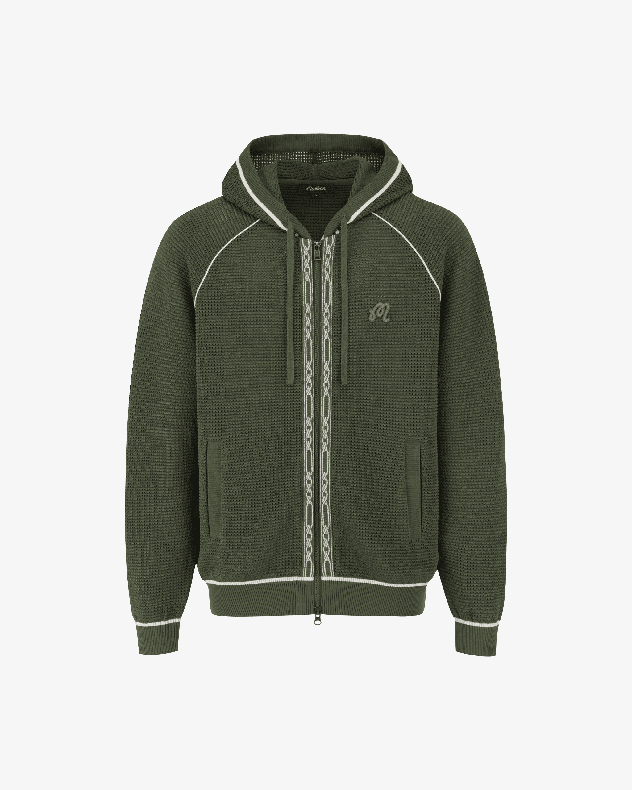 STUDIO SEOUL CROCHET KNIT FULL-ZIP HOODIE