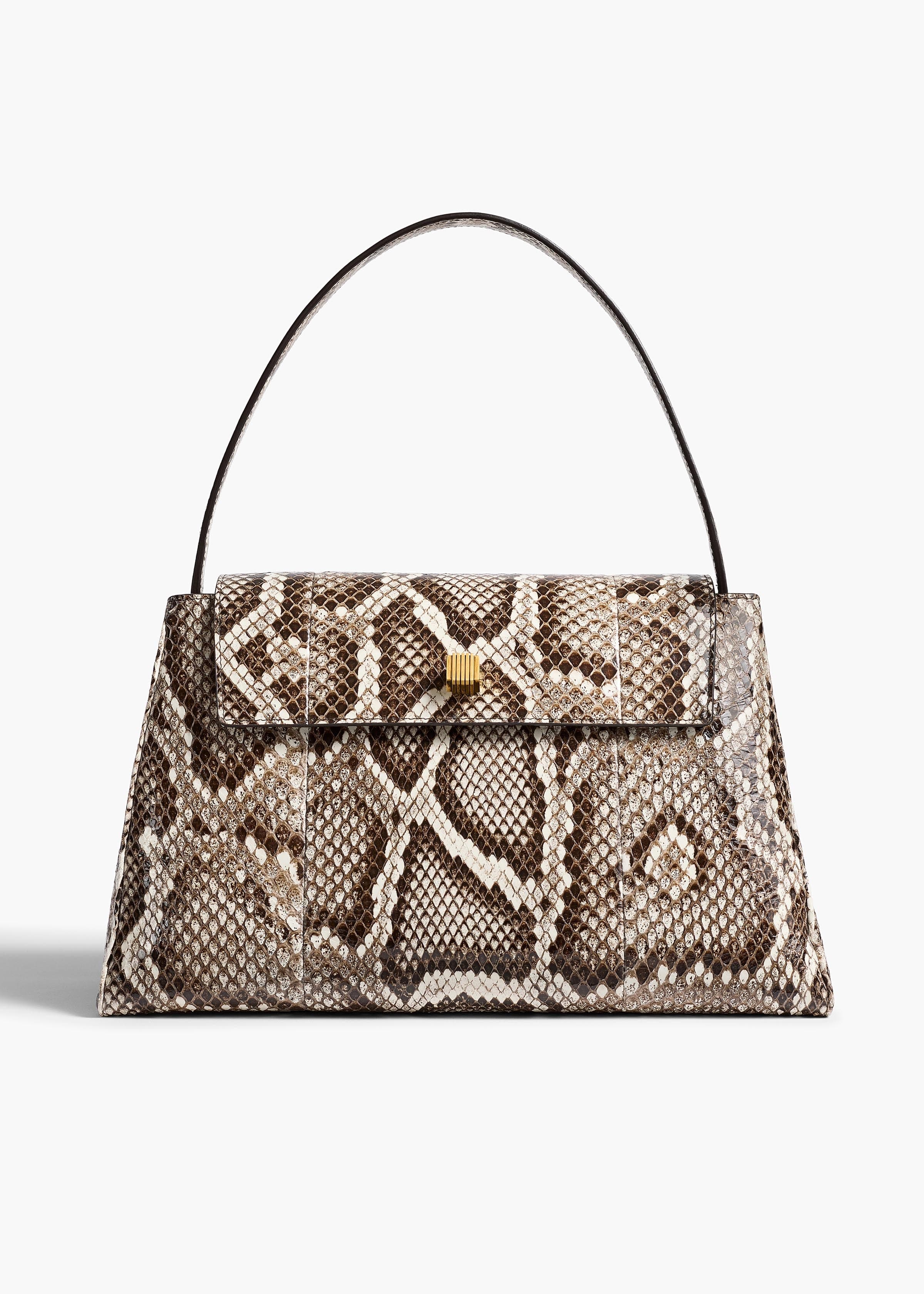 Audrey Top Handle Bag in Natural Python