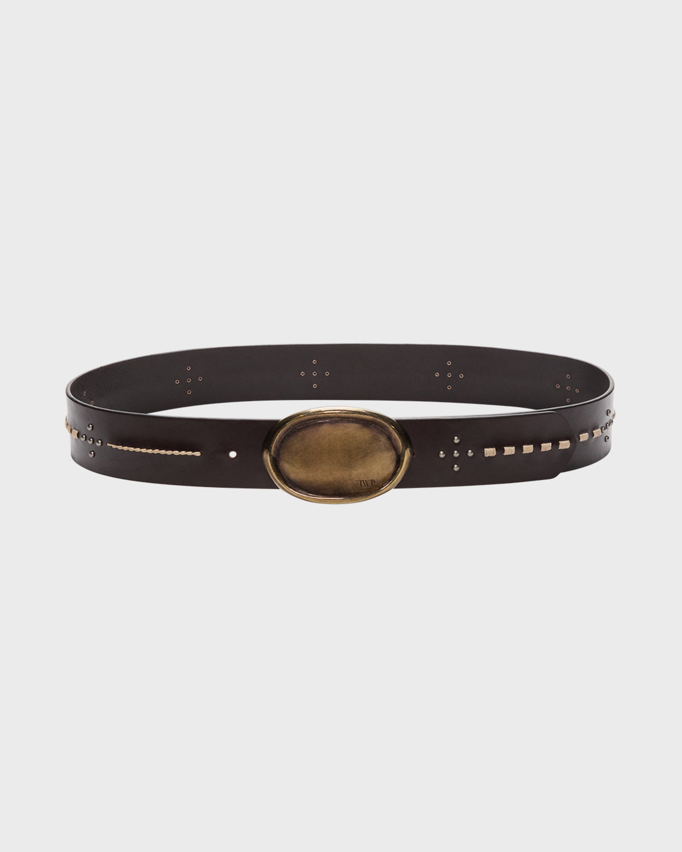 Buckle Bunny Belt with Stitch in Leather