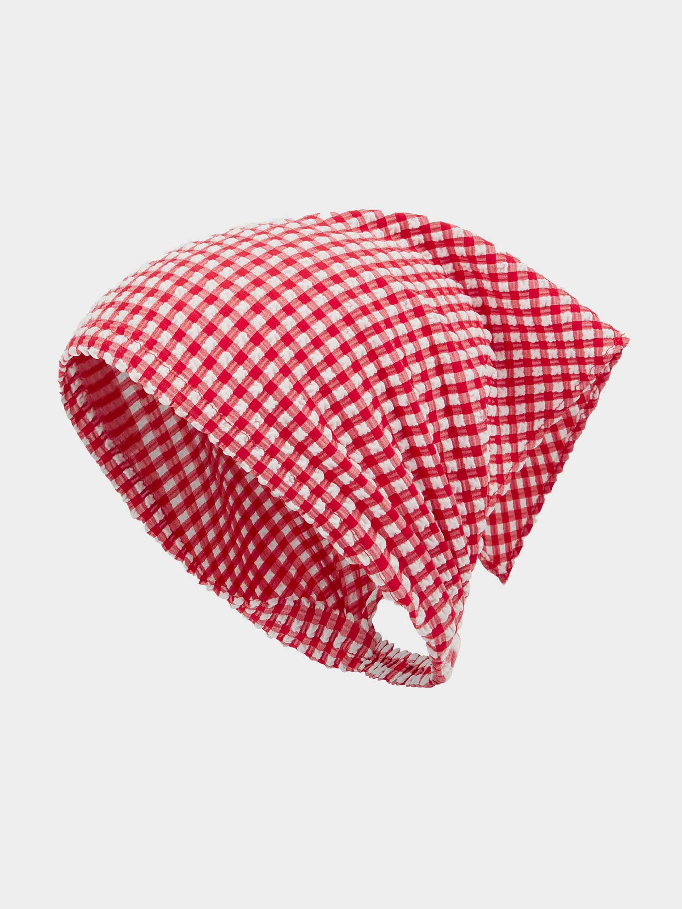 Sofia Gingham Headscarf - Red Gingham | One Size Swimwear | Hunza G - Red Gingham / One size