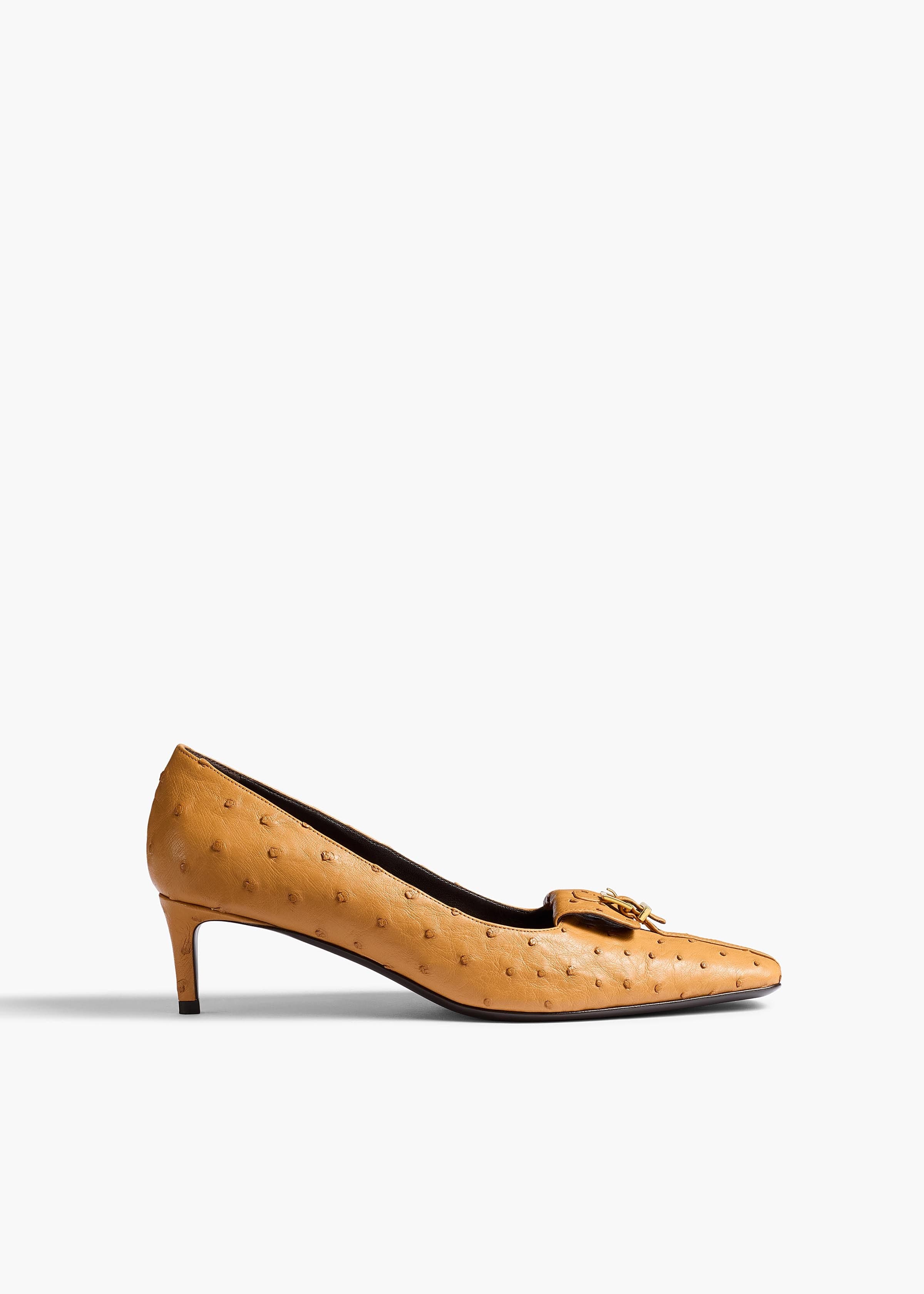 Celia Pocket Pump in Chestnut Ostrich