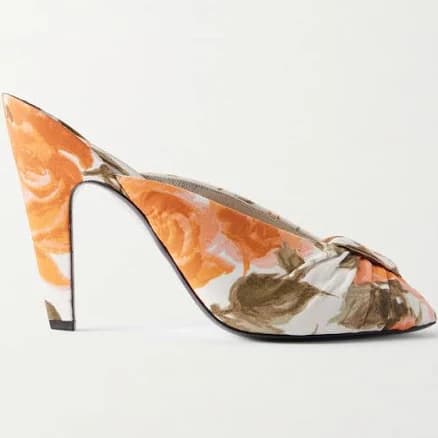 CHLOÉ Suzie ruched floral-print satin sandals
