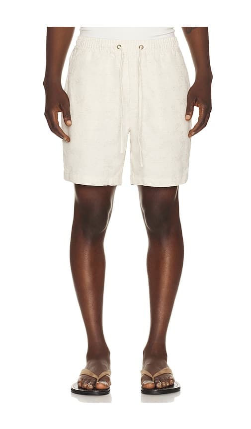 6" Saturday Jacquard Linen Short