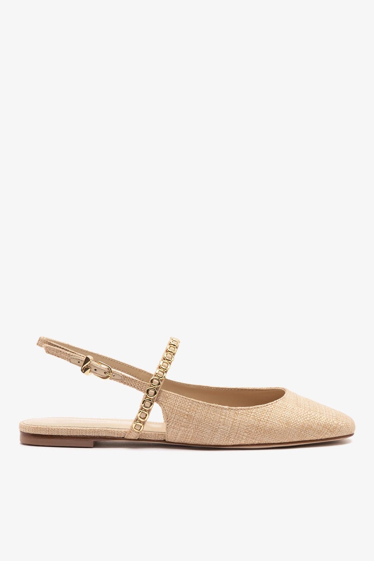 Georgina Milanina Ballet Flat In Beige Raffia - Flats - Larroudé - Larroude