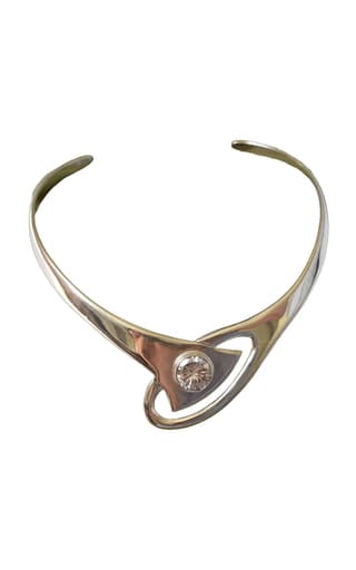 Lucia Zolea - Sterling Silver Glass Cabochon Collar Necklace
