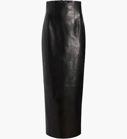 Khaite Loxley Fitted Leather Skirt