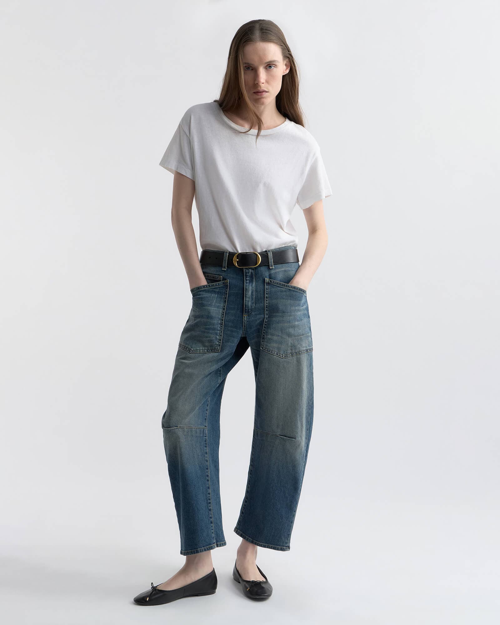 SHON JEAN | Women's Mid Rise Stretch Barrel Jean | Nili Lotan