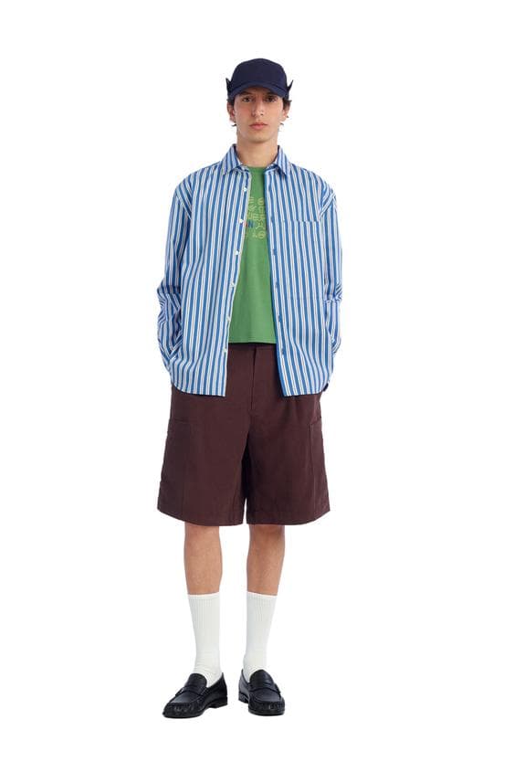 RELAXED FIT STRIPED SHIRT - Blue / Indigo | ZARA United States