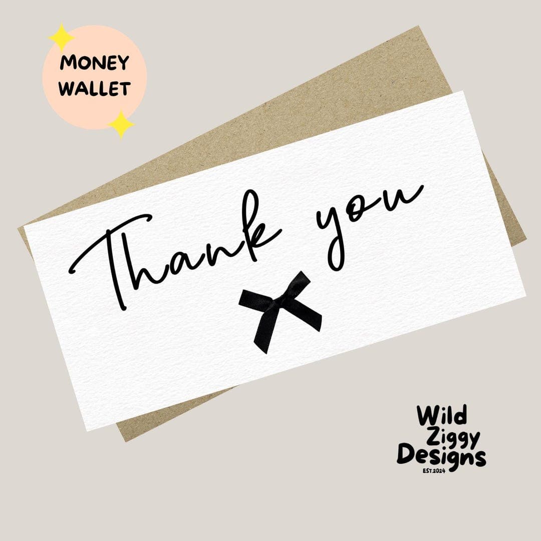 Thank You Money Wallet, Thank You Cash Gift Holder, Appreciation Money Envelope, Thank You Gift for Teacher, Colleague or Friend by WildZiggyDesigns on Etsy