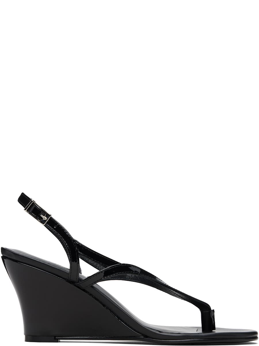 Black Wedge Heeled Sandals