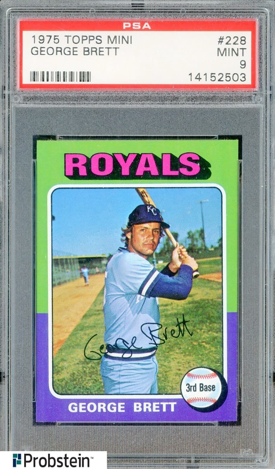 1975 Topps Mini #228 George Brett Kansas City Royals RC Rookie HOF PSA 9 MINT | eBay