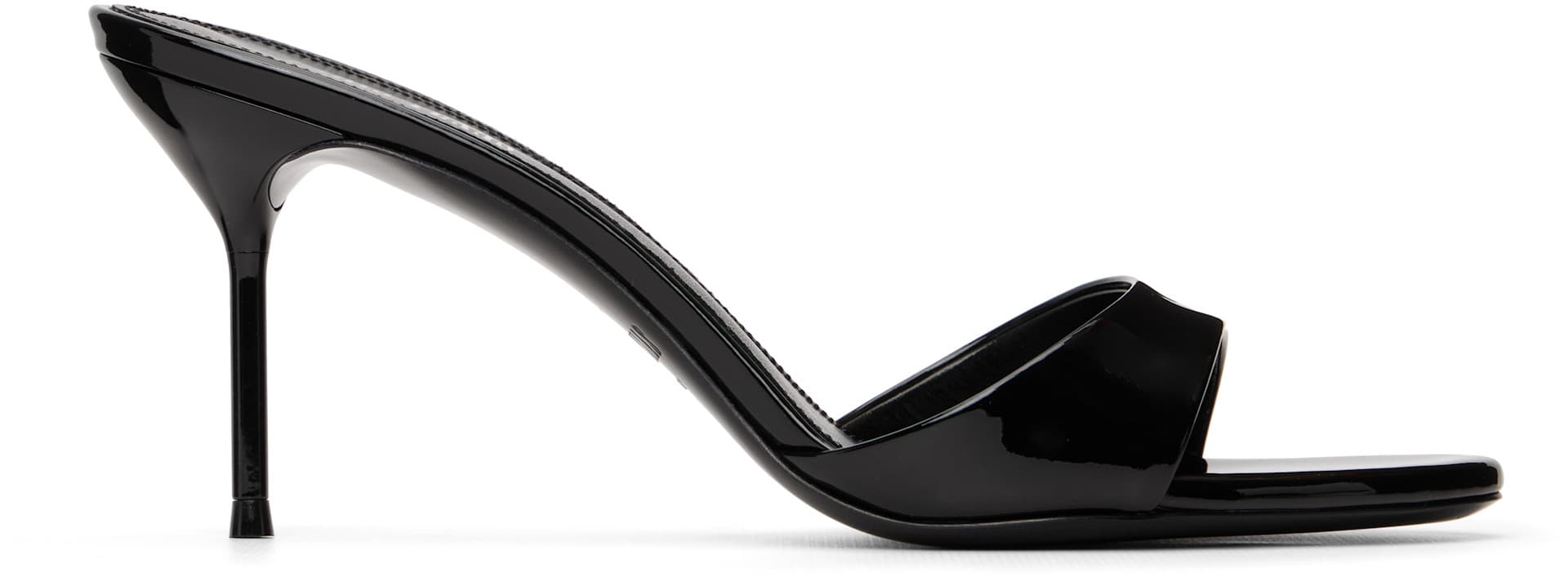 Black Lidia 70 Patent Leather Heeled Sandals