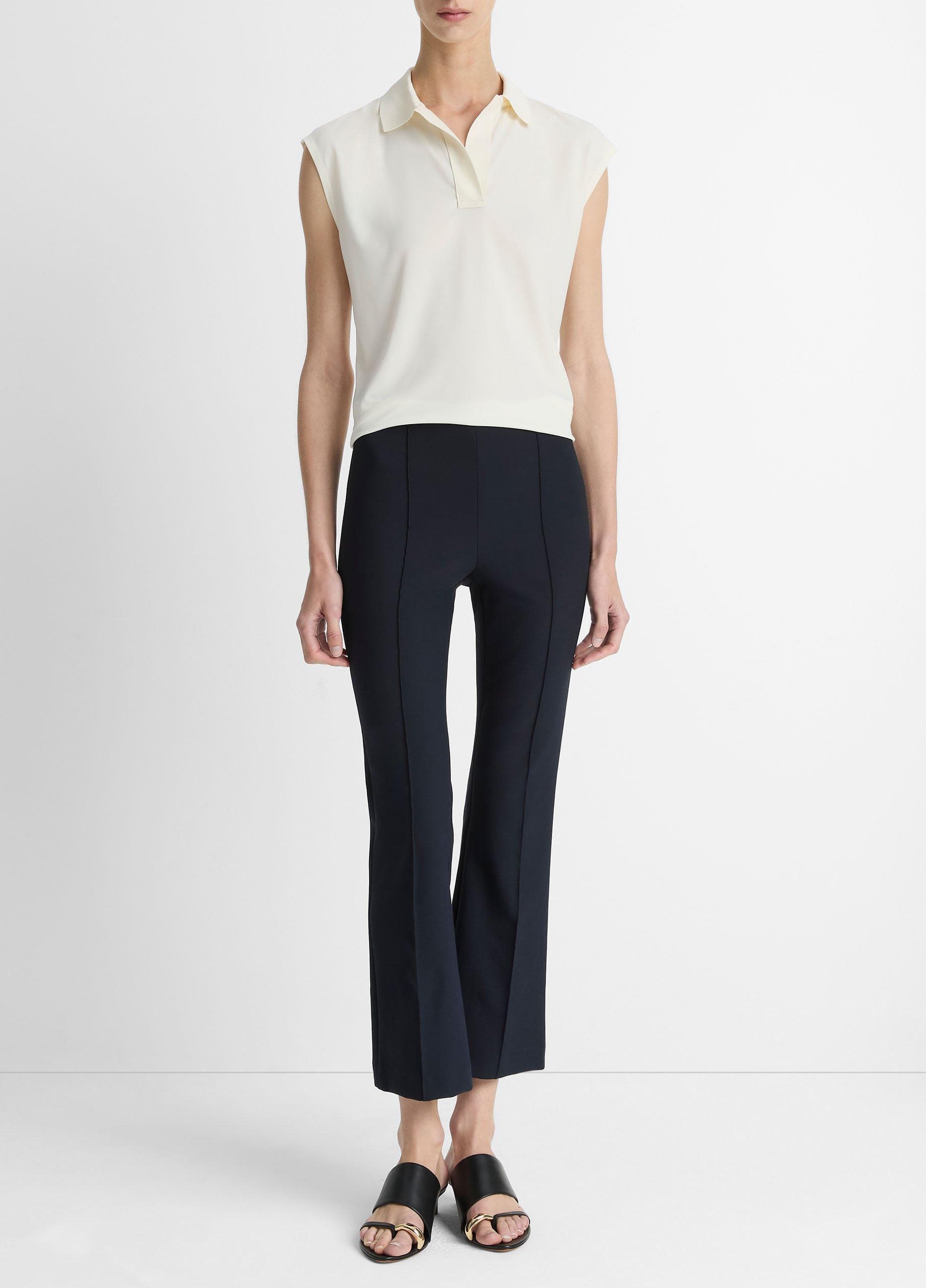 Niki Mid-Rise Pintuck Crop Flare Pant