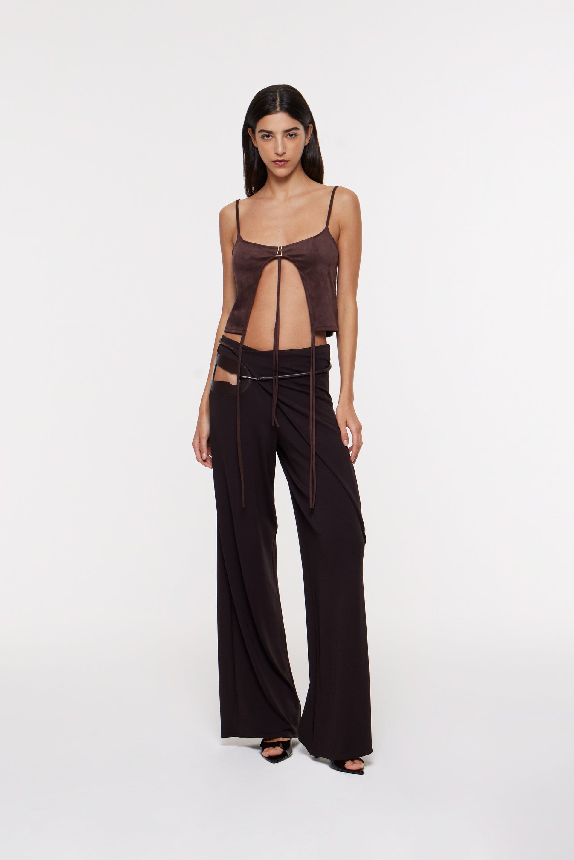 Nara wrap trousers in coffee