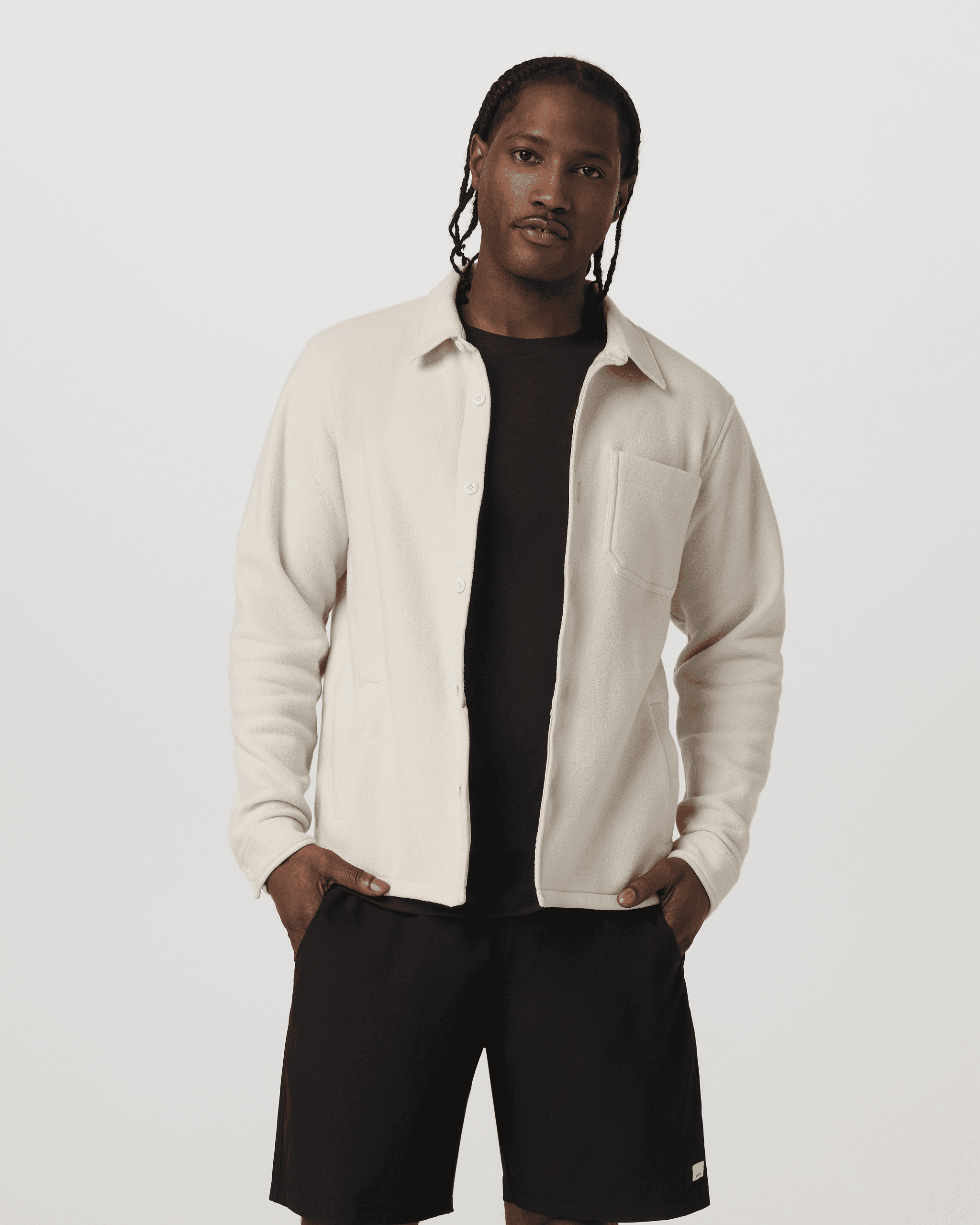 Beach Fleece Shirt Jacket - Men's Bone Heather Shirt Jacket - Vuori