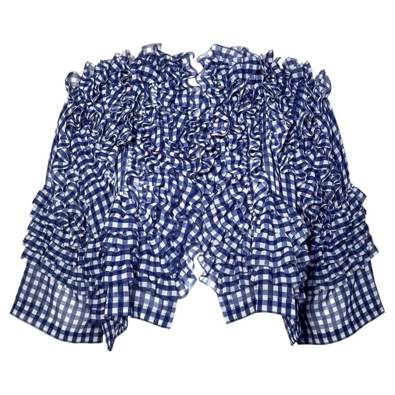 Check out this item from 1stdibs! Comme des Garçons Spring 2008 Blue Gingham Chiffon Ruffled Bolero: