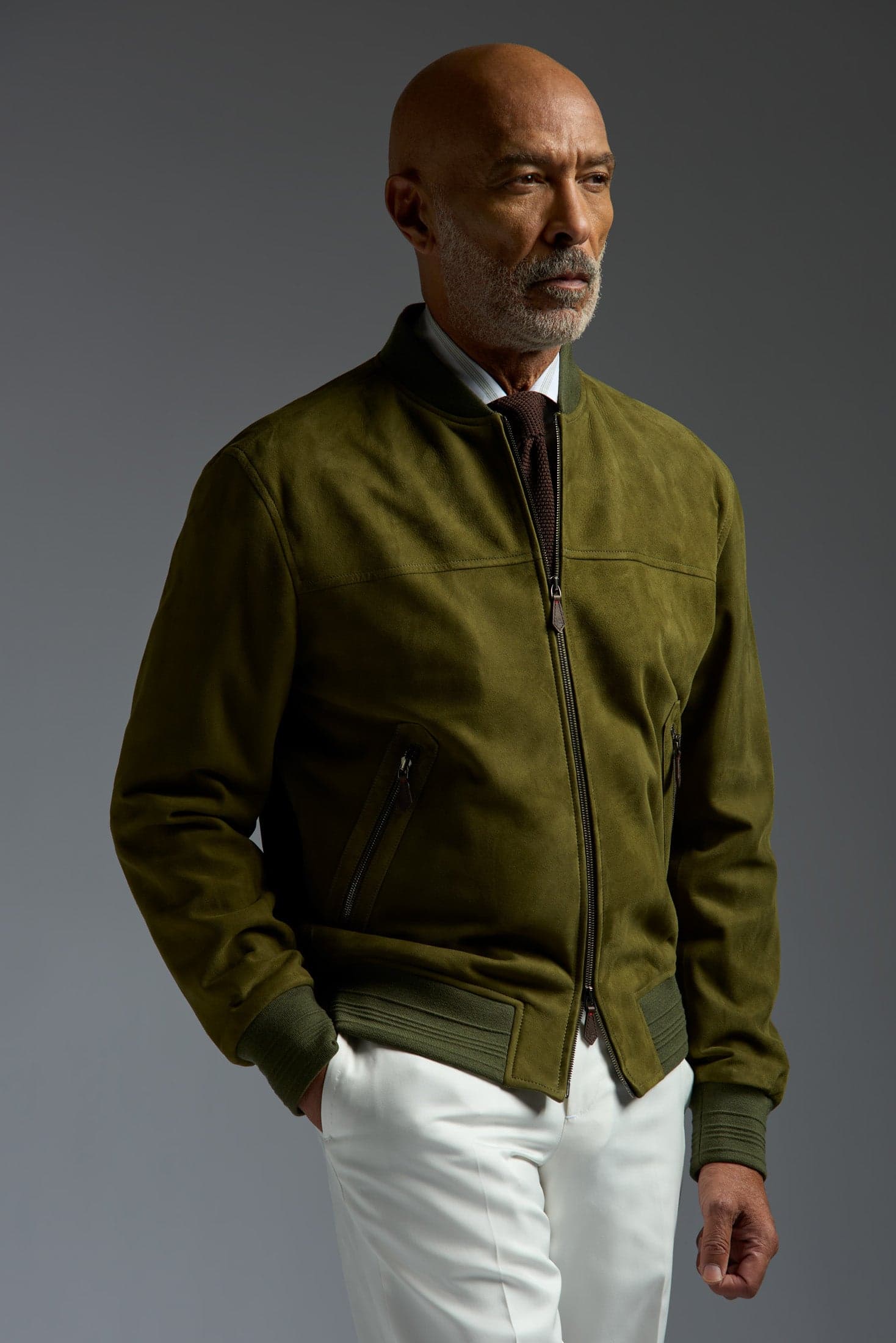 Aqua Suede Varsity Bomber
