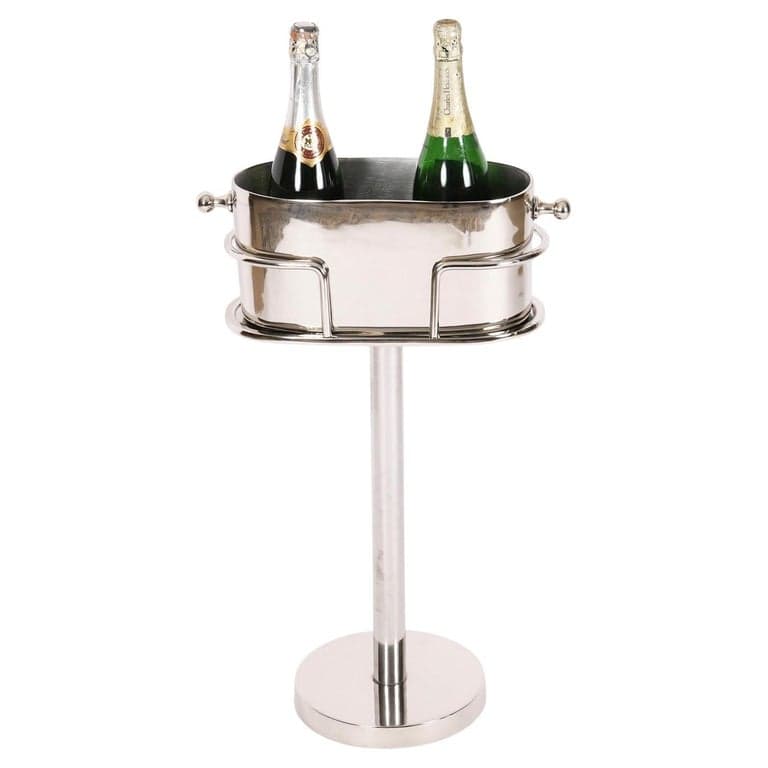 Vintage Elegant Silver-plated Champagne / Wine Cooler on Stand 20thCentury