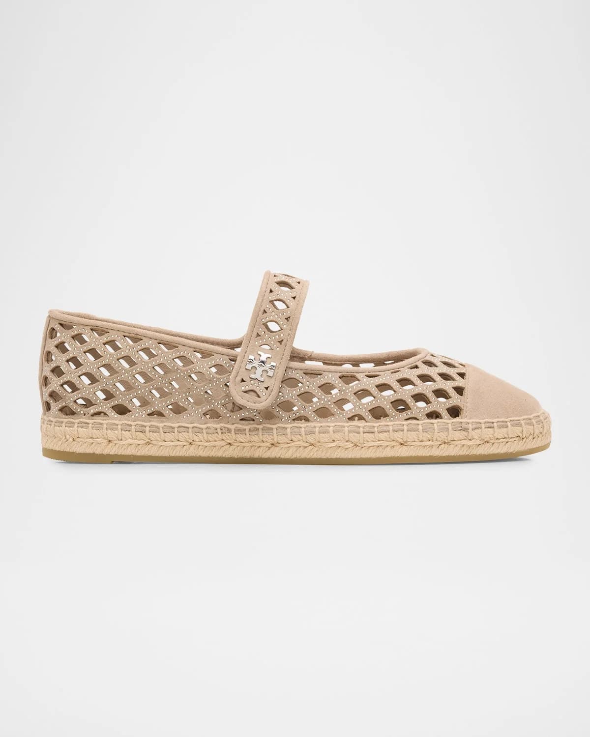 Tory Burch Laser Cut Suede Cap Toe Mary Jane Espadrilles