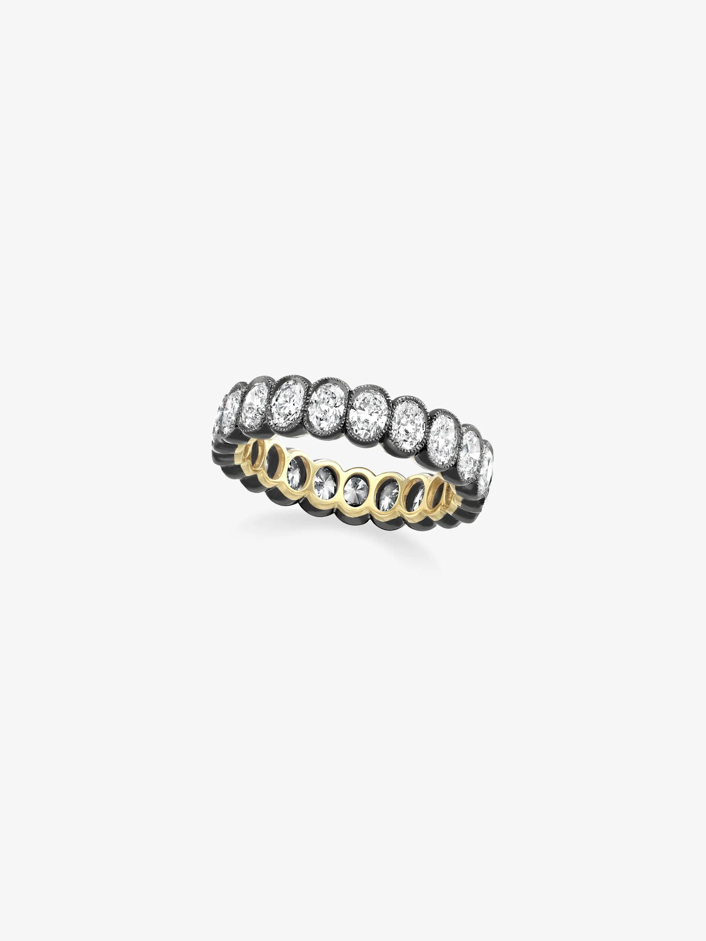Small Oval Diamond Millegrain Eternity Band