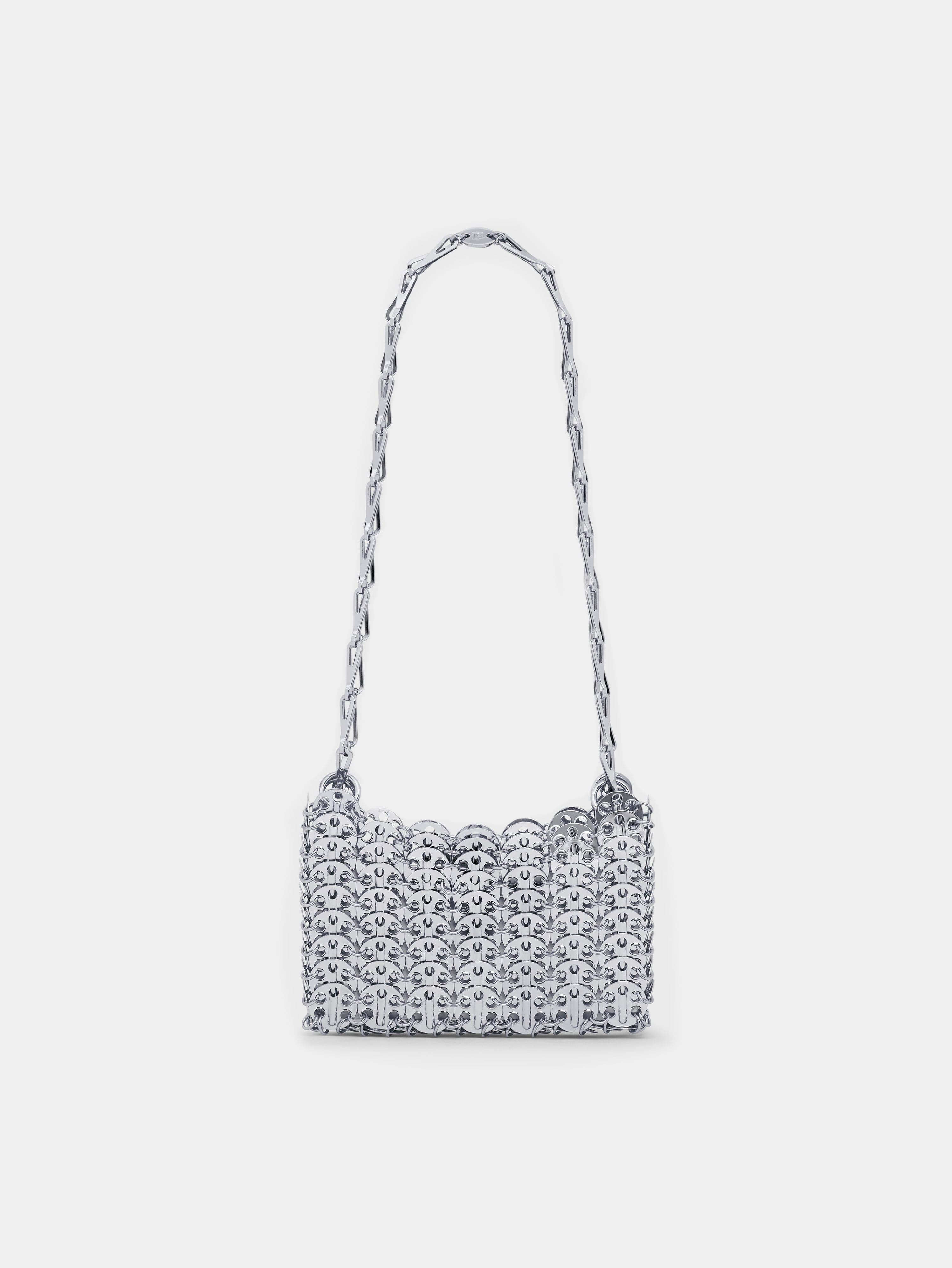 Paco Rabanne Women's Nano 1969 Metallic Silver Chainmail Shoulder Bag