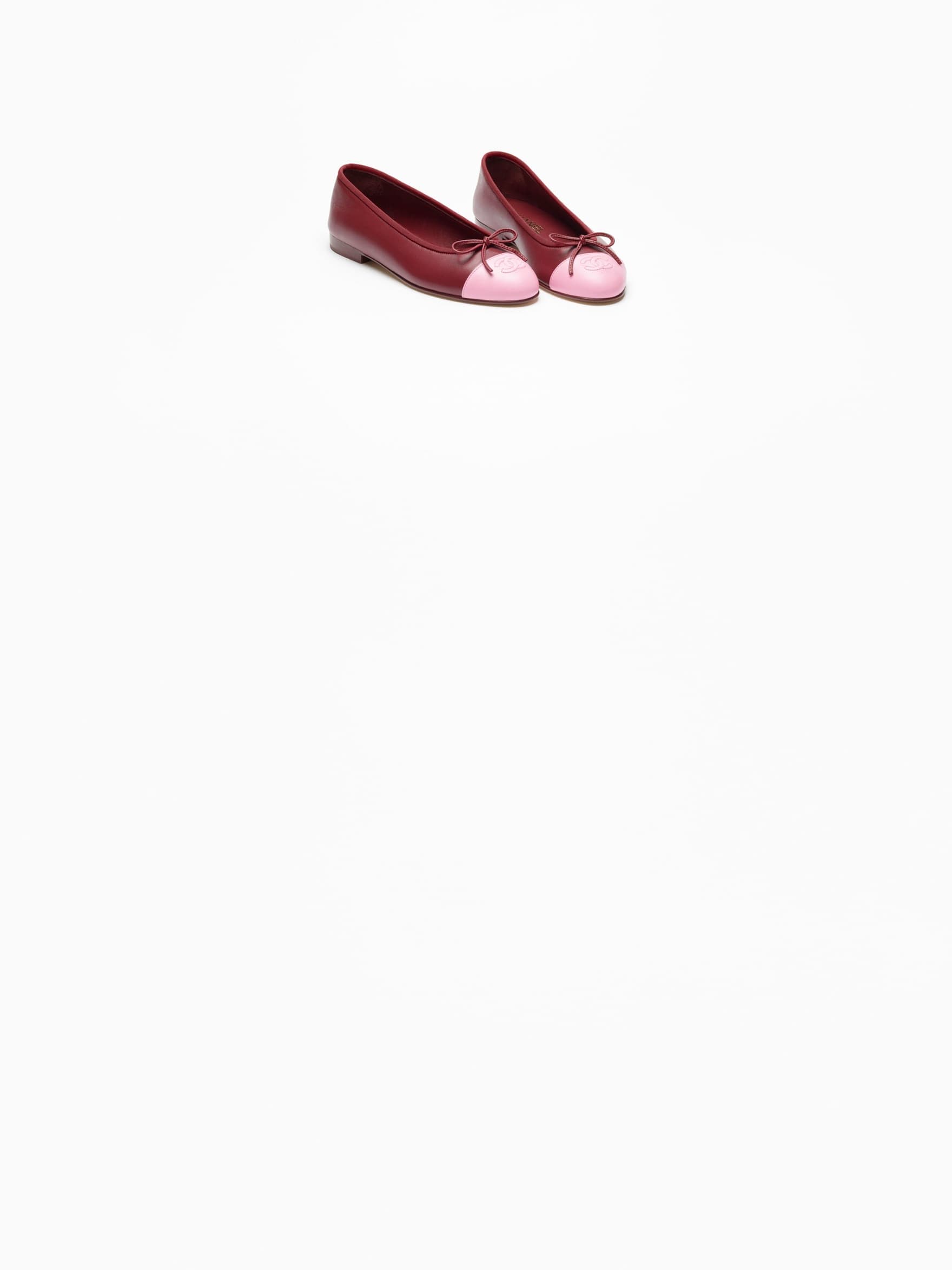Ballet Flats Lambskin Burgundy & Pink