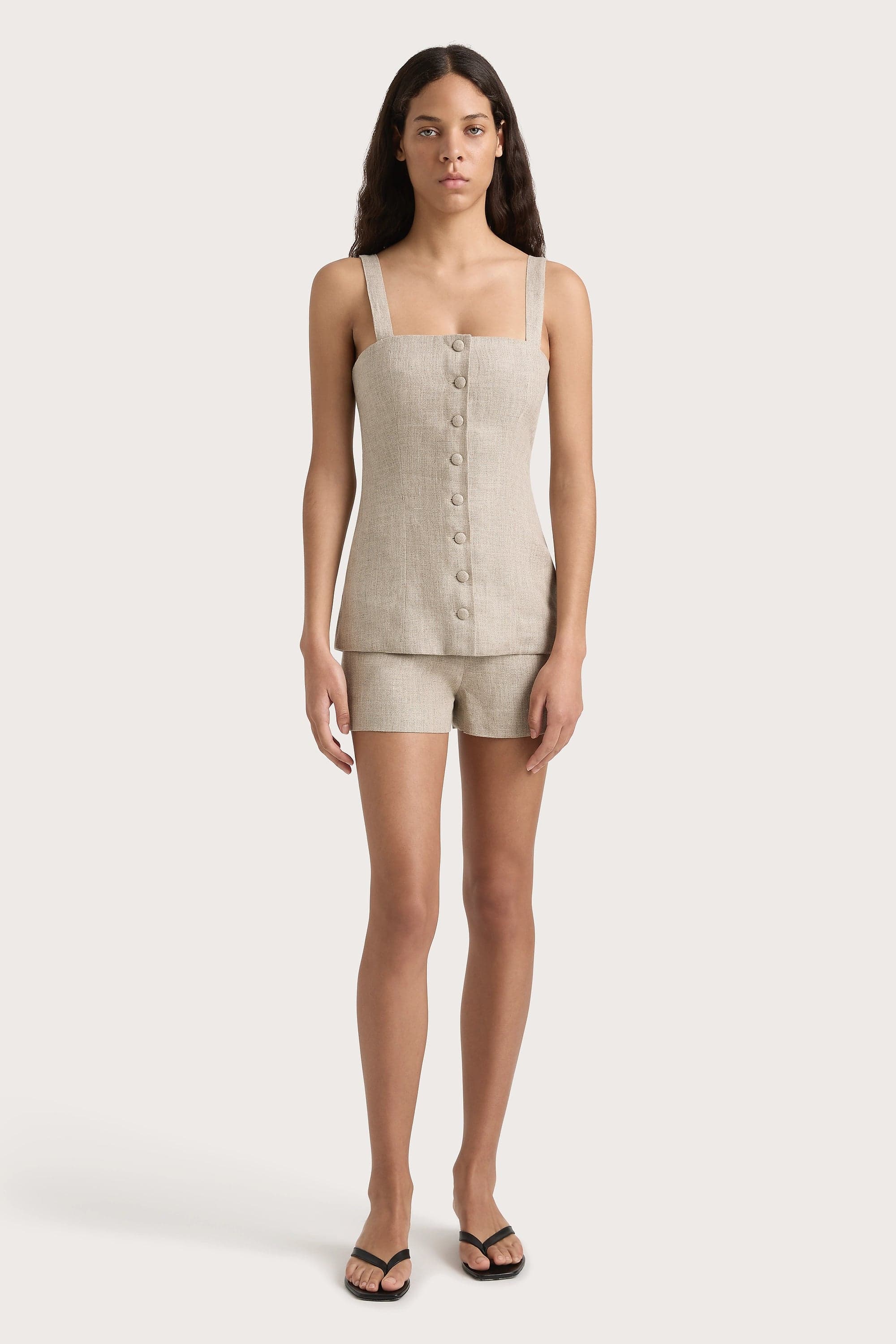 Lila Mini Short Oatmeal - Final Sale