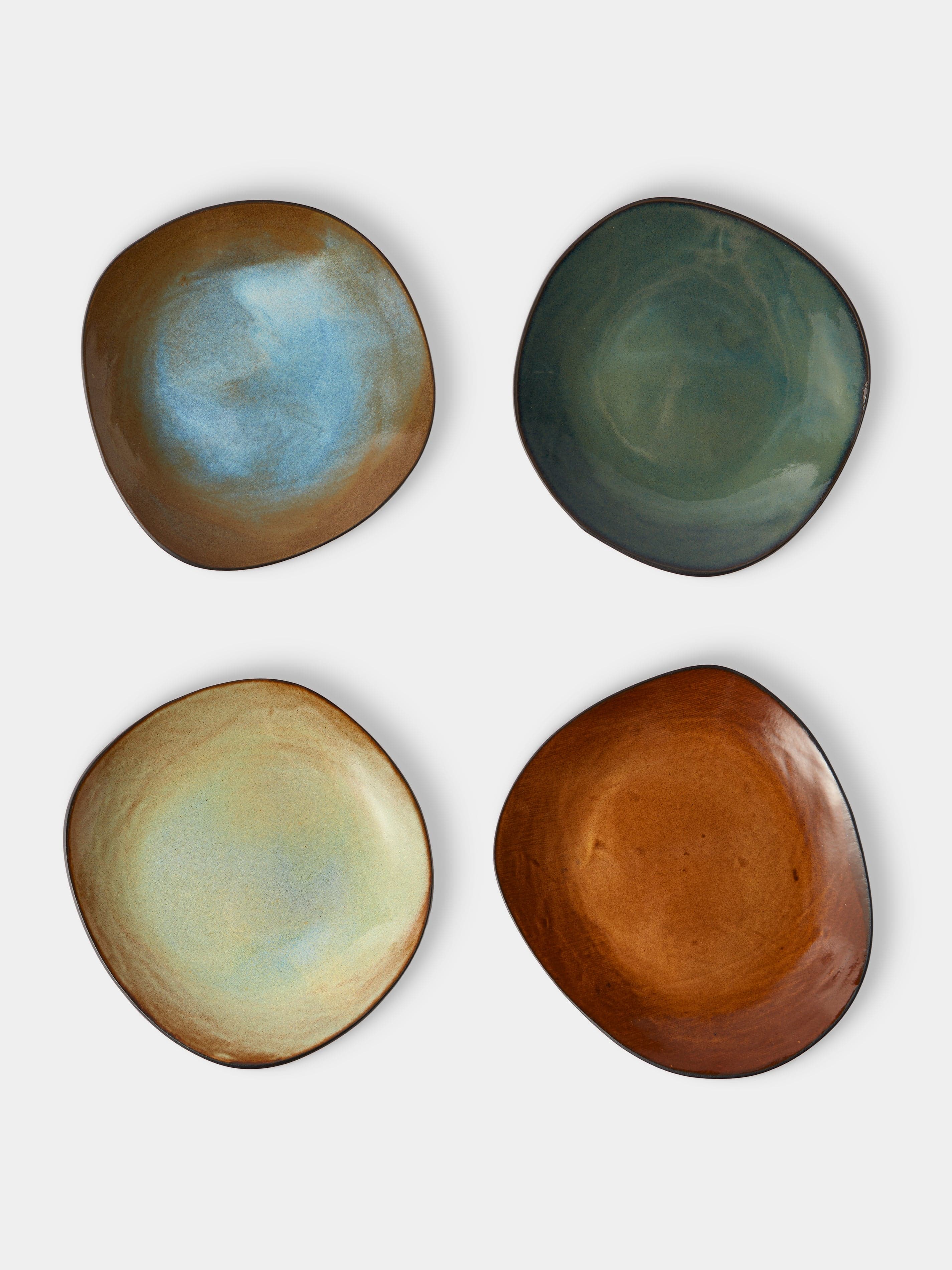 Multiple | Set of 4 | Hand-Built Stoneware Dinner Plates - 11in/28cm by Hana Karim Studio | ABASK