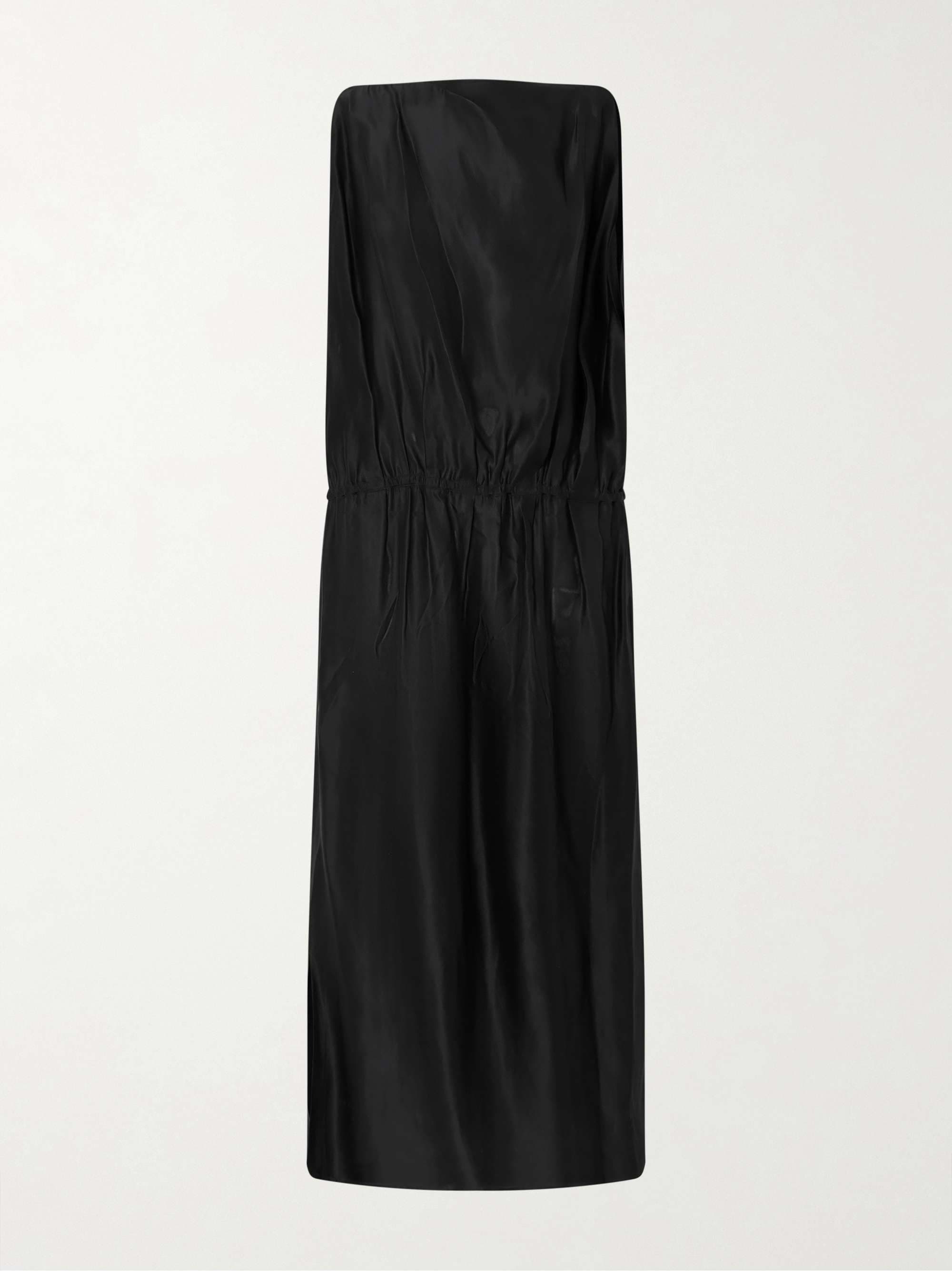 Tia satin-twill midi dress - Black