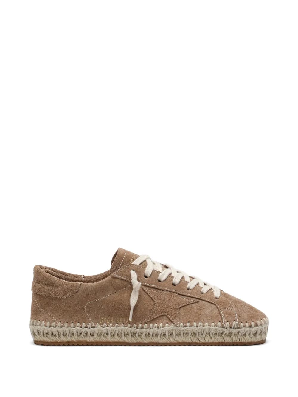 Super-Star in tobacco suede with beige star and jute-effect sneakers