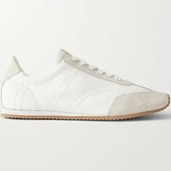 TOTEME Flex Suede-trimmed Shell Sneakers - Women - White Sneakers - IT41