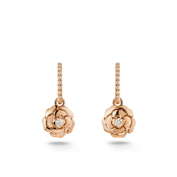 CHANEL Women's Extrait de Camélia Pink Gold Earrings