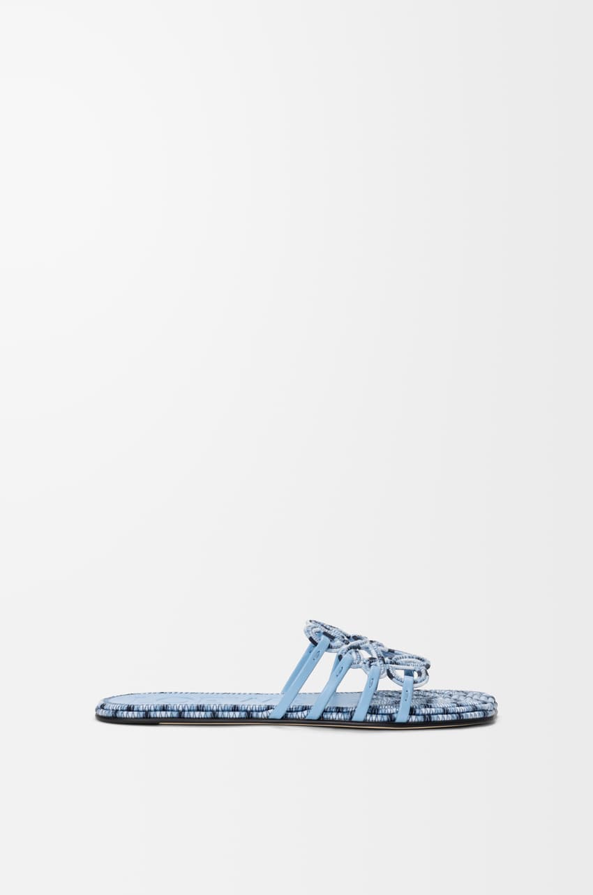 Petal Anagram slide in embroidered canvas Blue - LOEWE USA Official Website