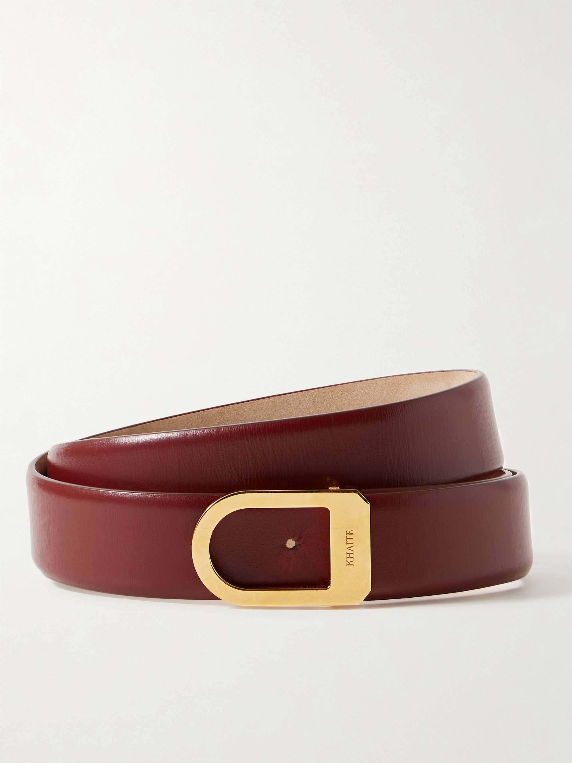 Saddle leather belt - Burgundy