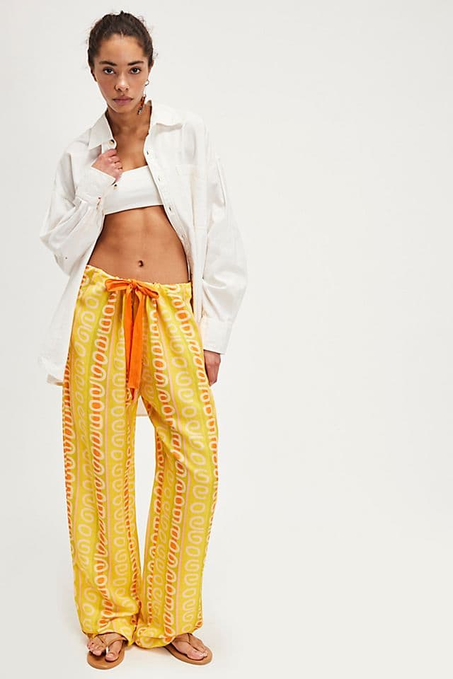 Sun Stripe Straight-Leg Pants