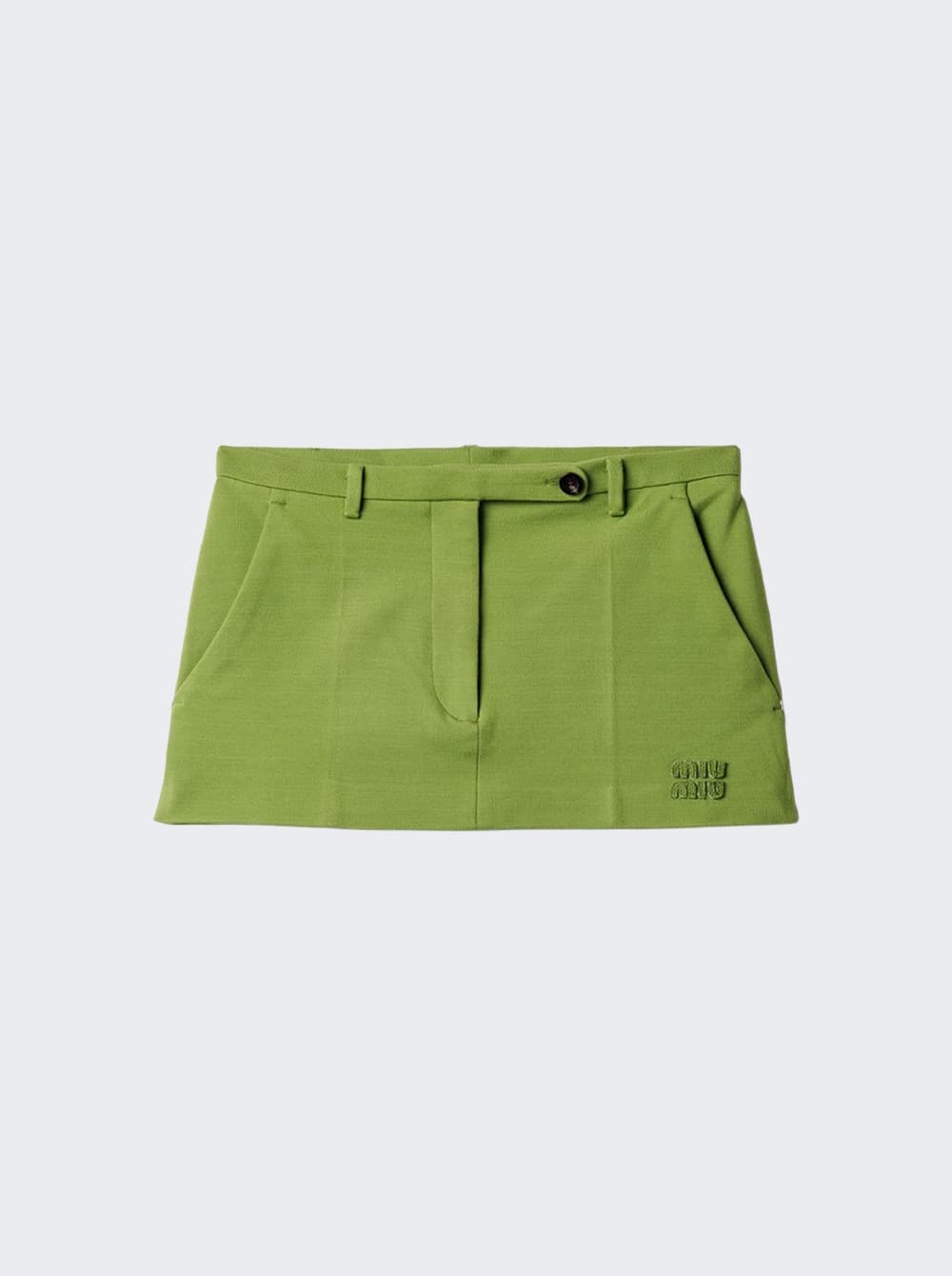 Milano Rib Knit Mini Skirt Verde