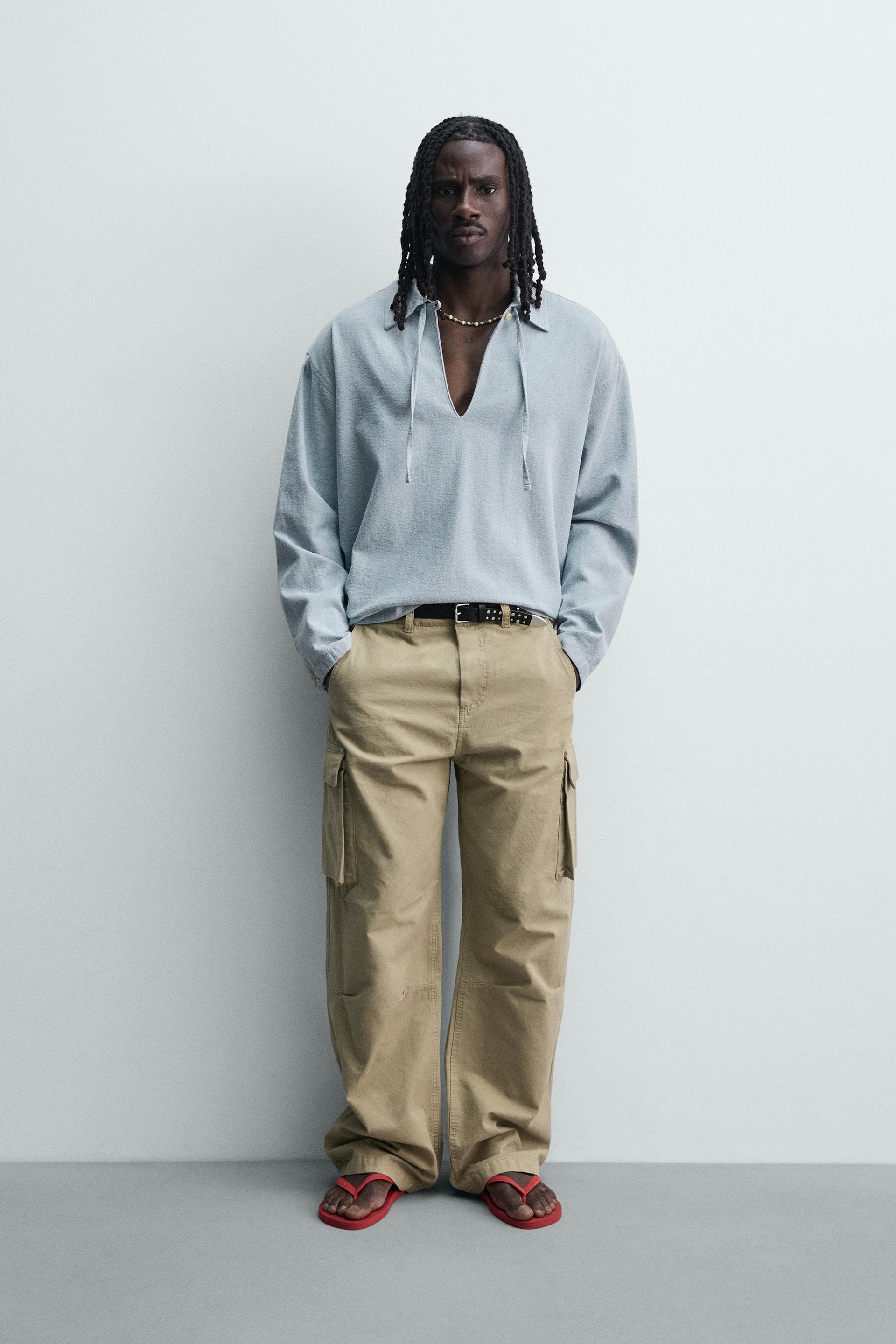 LIGHTWEIGHT DENIM POLO SHIRT - Sky blue | ZARA United States