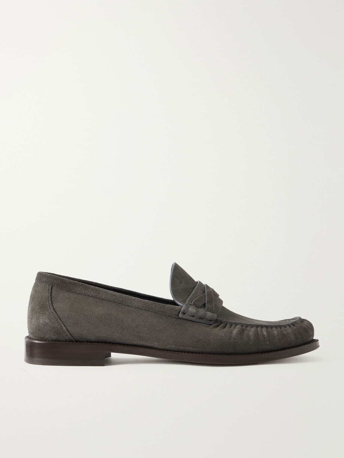 Flex Suede Penny Loafers - Gray
