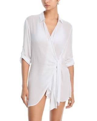 AQUA Wrap Shirt Swim Cover-Up - Exclusive
